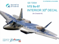 Quinta Studio 1/72 Su-57 3D Interior decal #72004b (Zvezda)